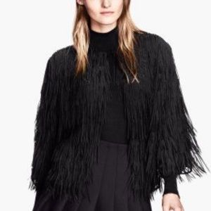 H&M Black Fringe Cardigan Jacket